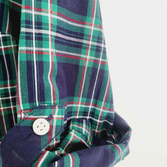 Talbots plaid ruffled button down size 8P - Picture 3 of 7
